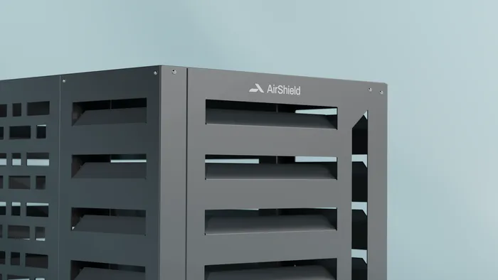 Detajl lamel in vpetja pokrova AirShield, 3D render 5