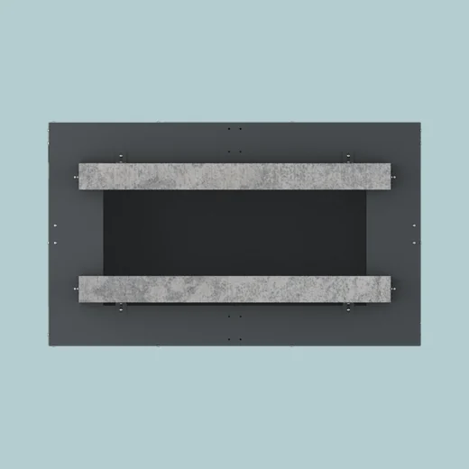Pokrov AirShield Blade v antracitu, ortografski pogled 5, 3D render za tehnični list