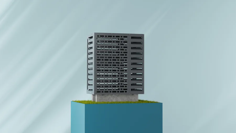 Pokrova AirShield na podstavkih, scenski 3D render 3