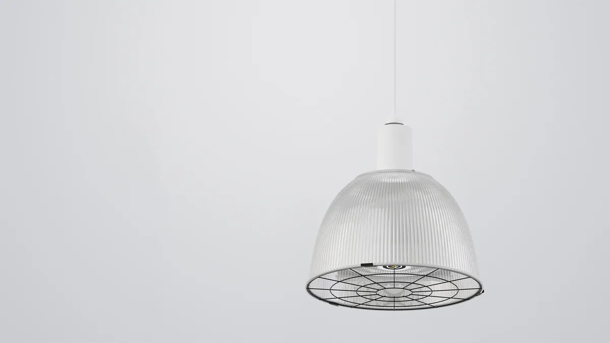 Prizmatični reflektor z žično zaščito nad športno dvorano, render