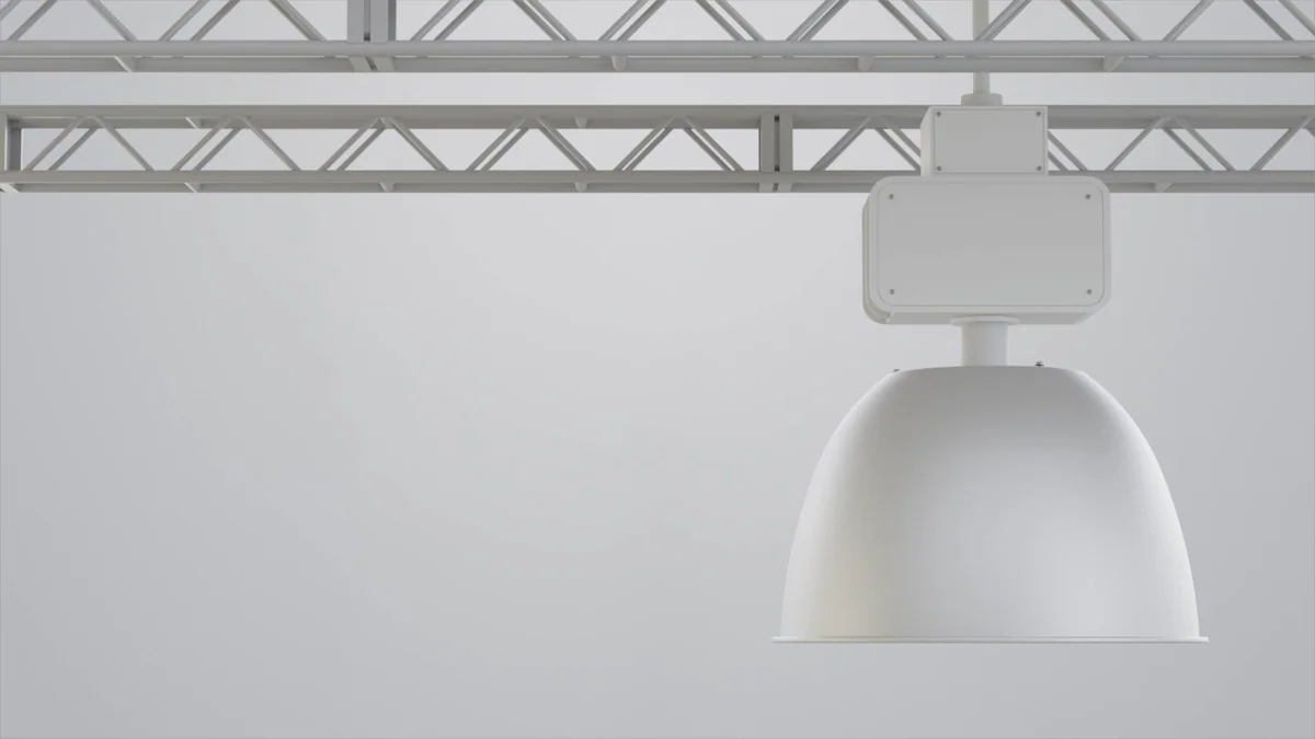 Aluminijast zvon na stropni konstrukciji, render