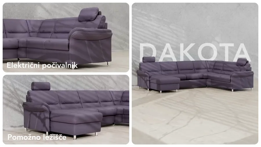 Dakota v glavnem kadru, ob njej panela z električnim počivalnikom in pomožnim ležiščem