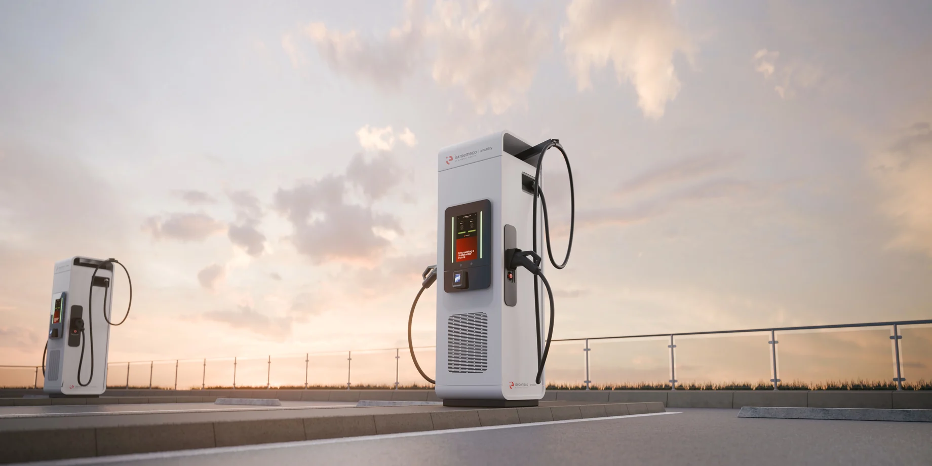 Družina polnilcev Iskraemeco eMobility v enem kadru