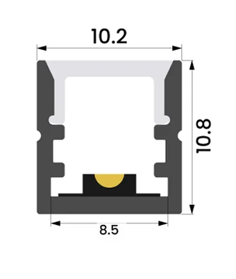 ALU profil L010, kotirana risba prereza
