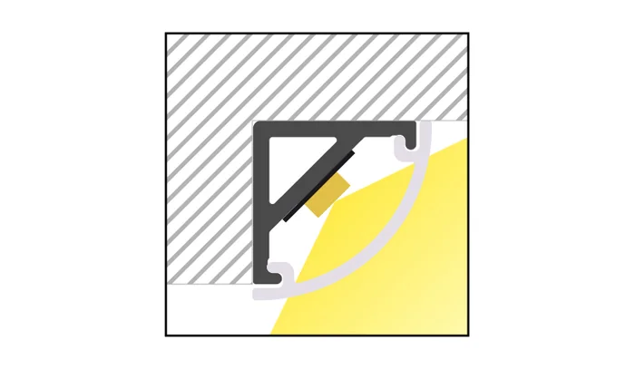ALU profil L015, prerez montaže