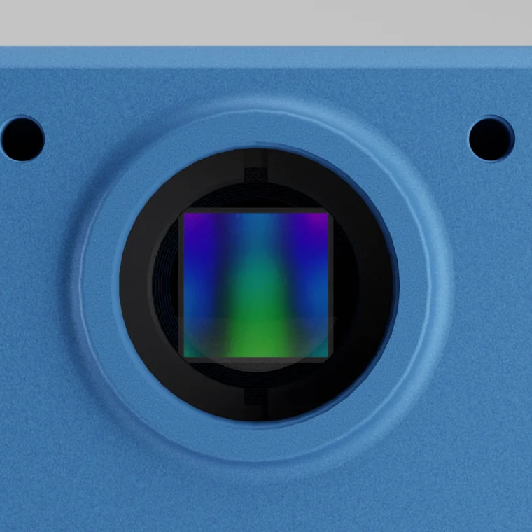 Senzor Gpixel GMAX25xx za odprtim bajonetom, bližnji 3D render, Optomotive
