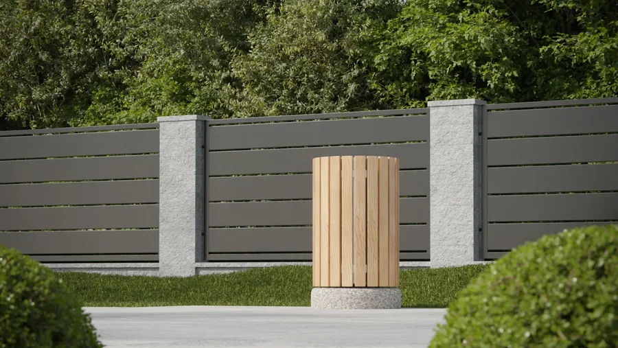 Kamin na terasi, 3D render, Pučko
