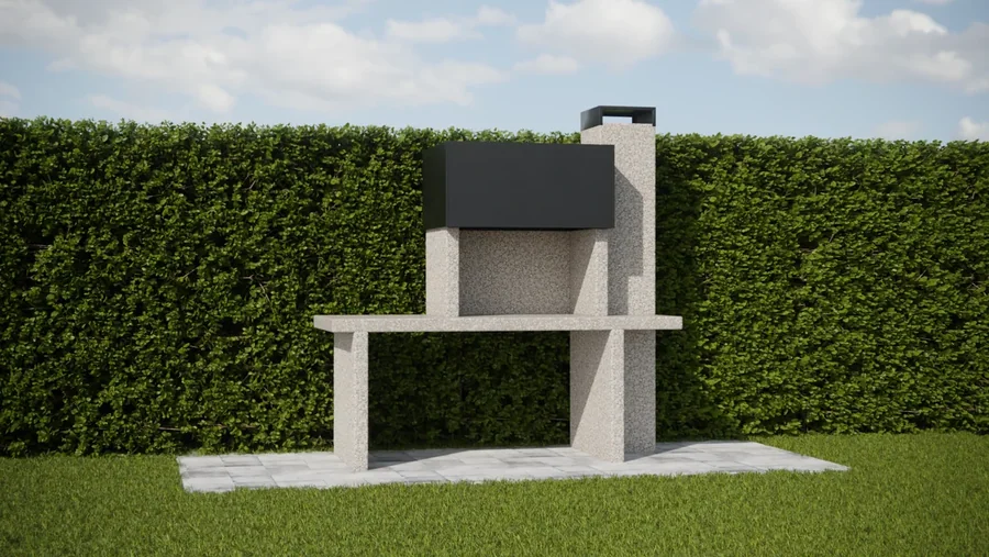 Pitnik in koši na javni površini, 3D render, Pučko