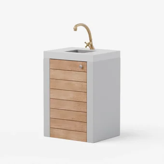 Vrtni umivalnik Gaber, obdelava pran bel, 3D render za katalog Pučko