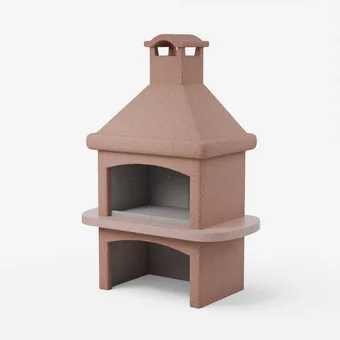Kamin Nanos, obdelava pran rdeč, 3D render za katalog Pučko