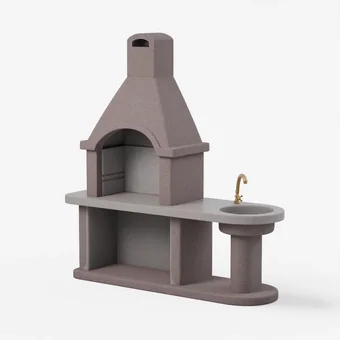 Kamin Sava, obdelava peskan rjav, 3D render za katalog Pučko
