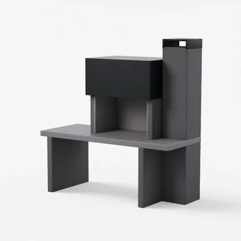 Kamin Storžič, obdelava pran črn, 3D render za katalog Pučko