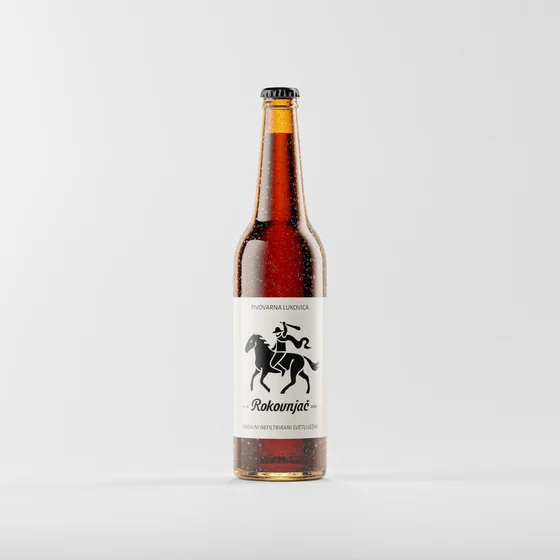 Steklenica 0,5 l z belo etiketo, studijski 3D render