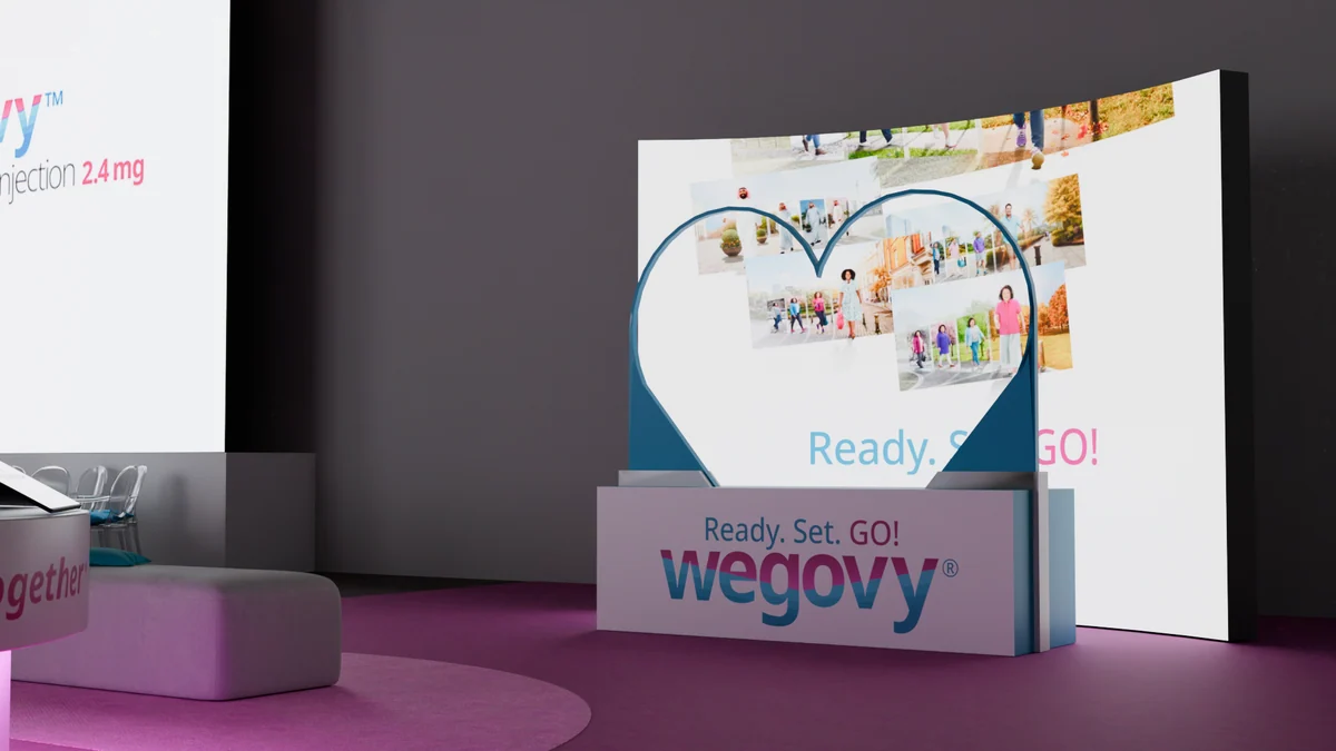 Stena z motivom in napisom Ready. Set. GO!, 3D render