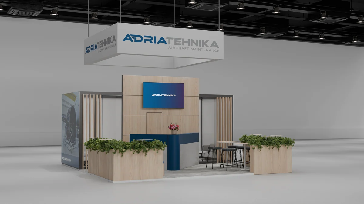 Stojnica iz tričetrtinskega kota, 3D render