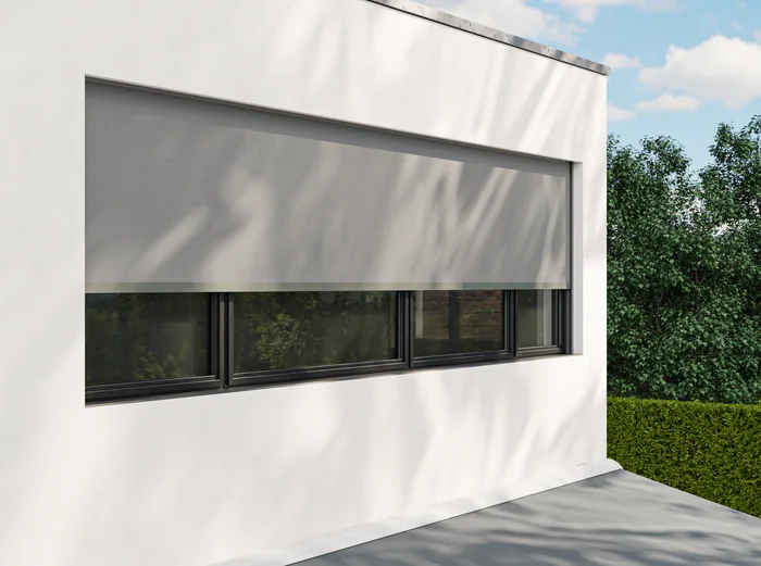 Screen senčilo čez panoramsko okno, 3D render, Tehrol